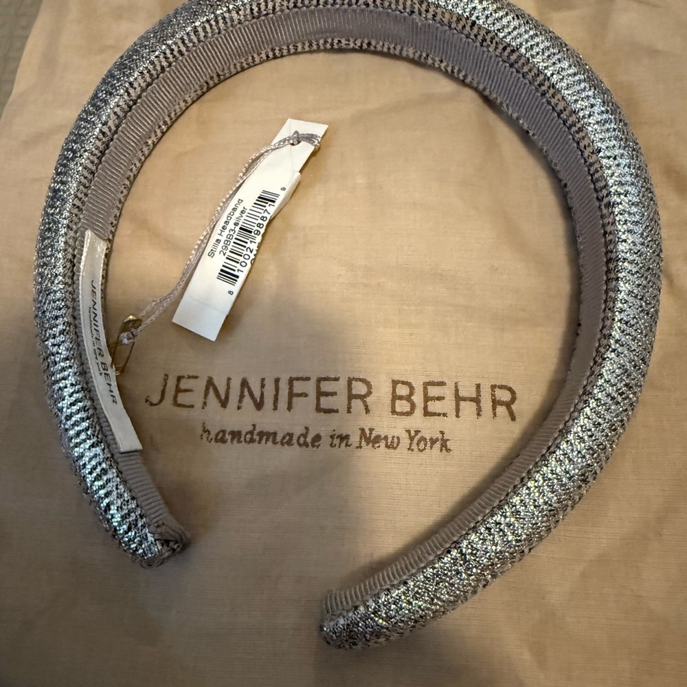 NWT Jennifer Behr Metallic Gray/Silver Stilla Headband - Picture 3 of 4